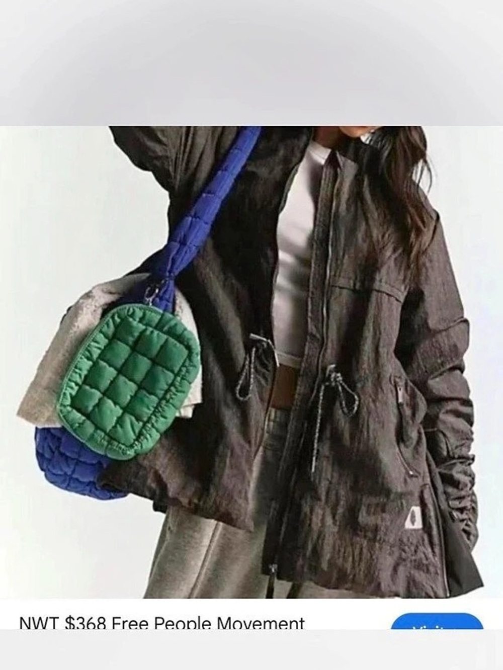 NWT Free People Movement Tricked Out Trek Jacket Puffer Jacket in Black